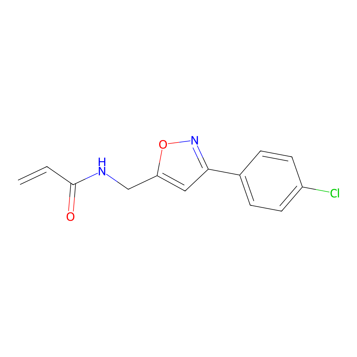 N-{[3-(4-chlorophenyl)-1,2-oxazol-5-yl]methyl}prop-2-enamide molecular structure, CAS 2396580-40-6