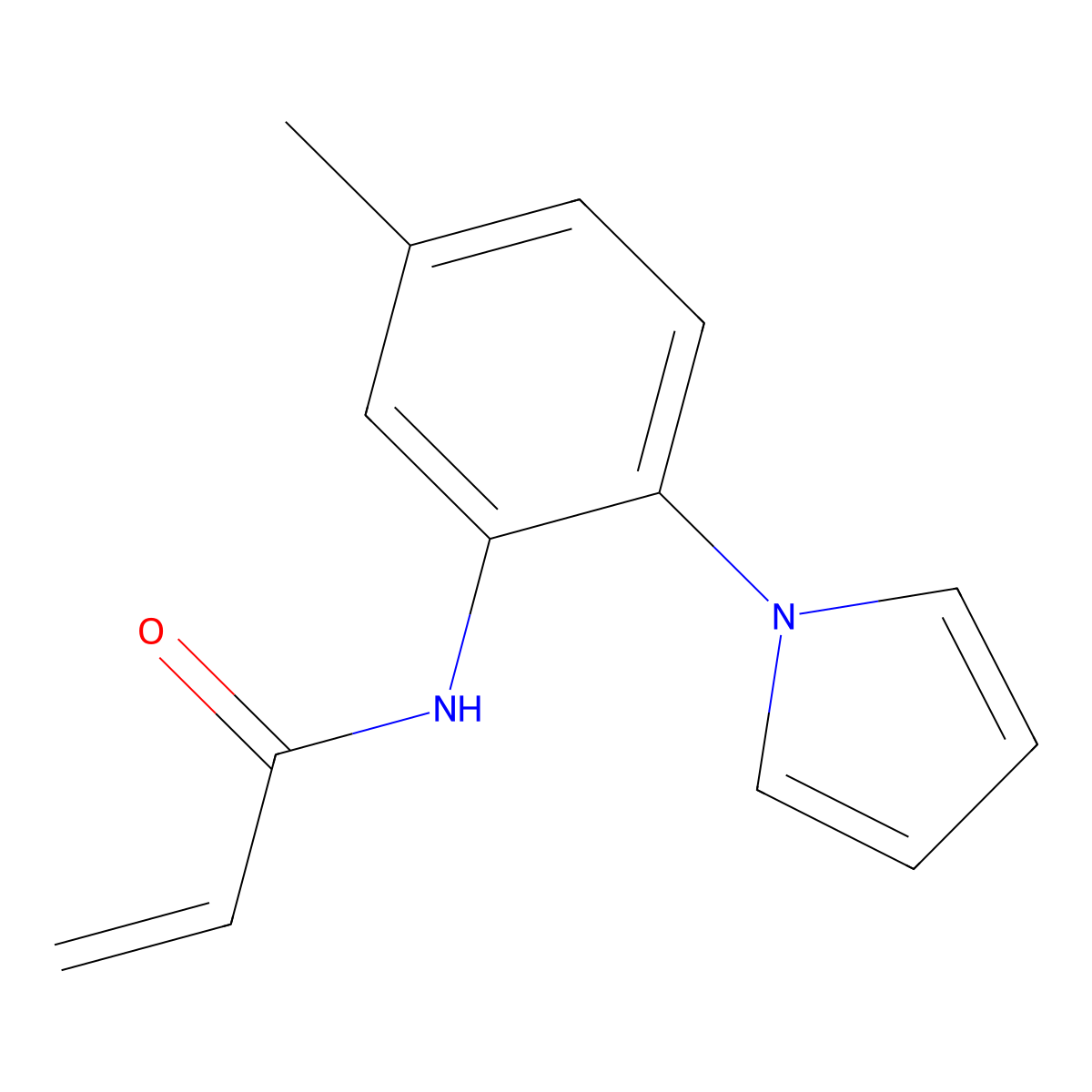 N-[5-methyl-2-(1H-pyrrol-1-yl)phenyl]prop-2-enamide molecular structure, CAS 2396580-42-8