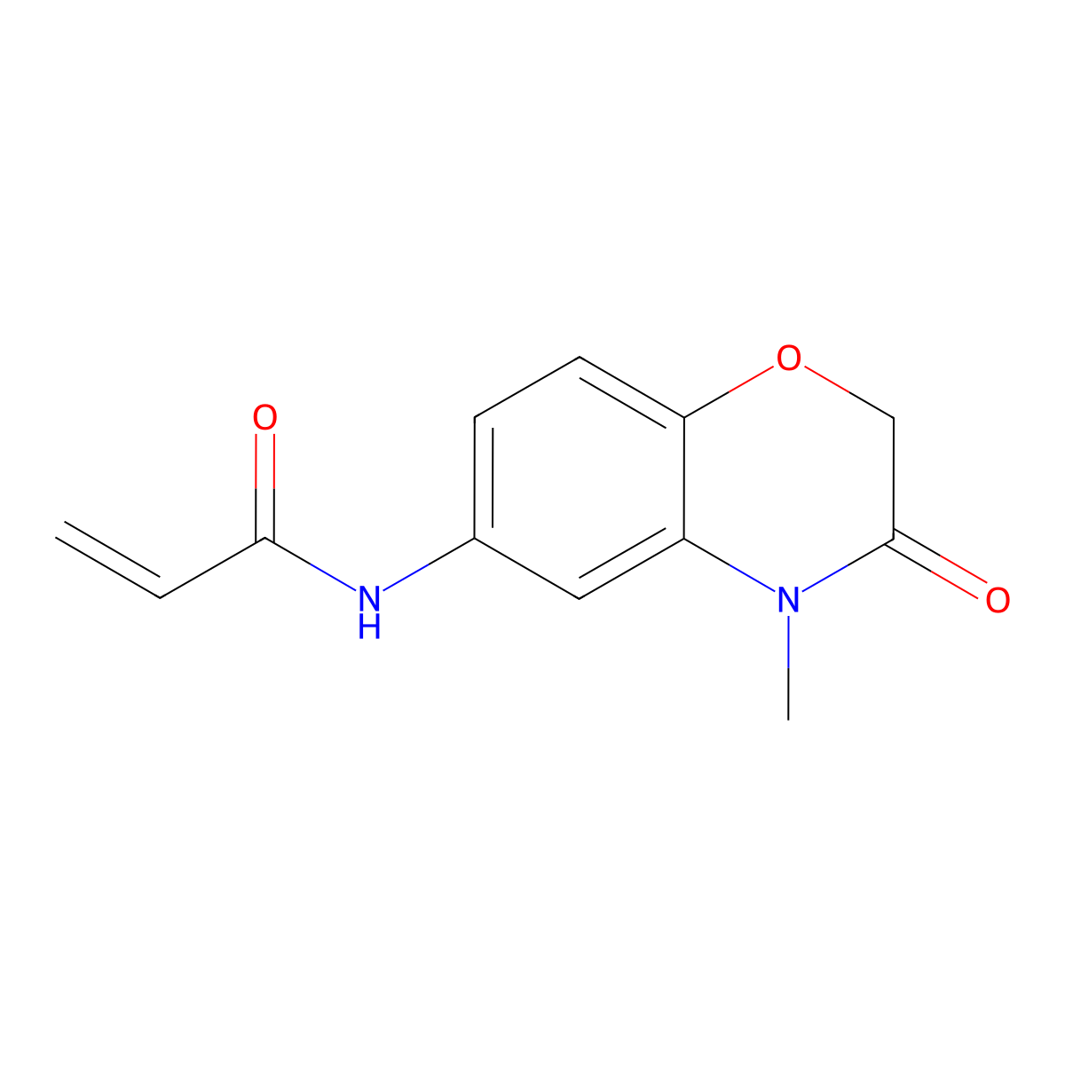 N-(4-methyl-3-oxo-3,4-dihydro-2H-1,4-benzoxazin-6-yl)prop-2-enamide molecular structure, CAS 2396580-43-9