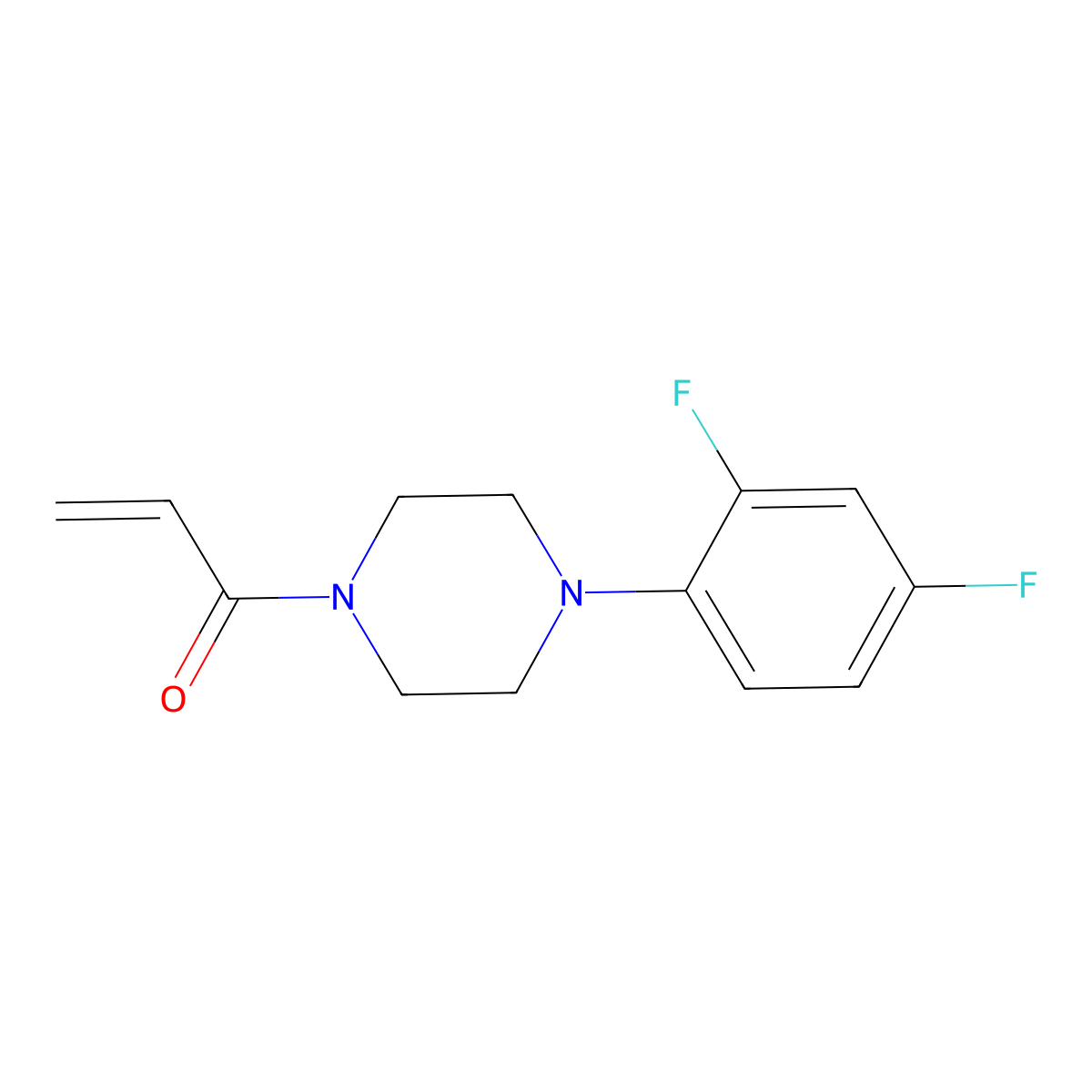 1-[4-(2,4-Difluorophenyl)piperazin-1-yl]prop-2-en-1-one molecular structure, CAS 2396580-44-0