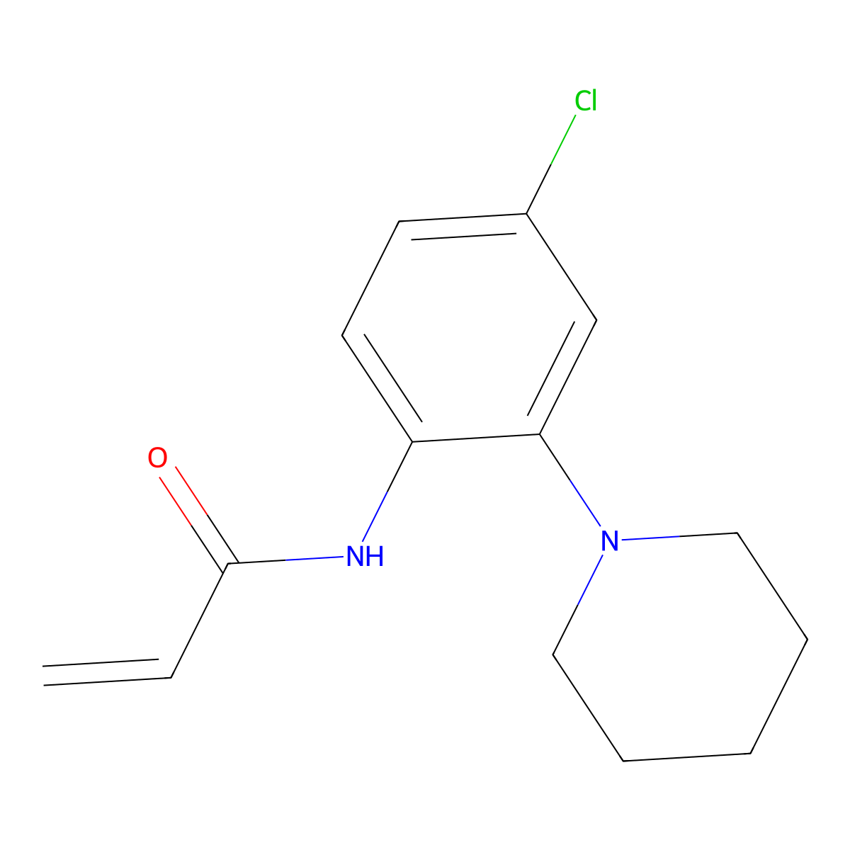 N-[4-chloro-2-(piperidin-1-yl)phenyl]prop-2-enamide molecular structure, CAS 2396580-46-2