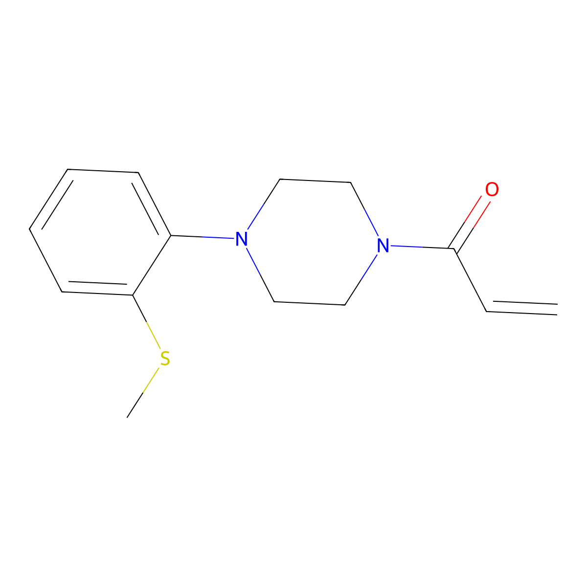 1-{4-[2-(Methylsulfanyl)phenyl]piperazin-1-yl}prop-2-en-1-one molecular structure, CAS 2396580-47-3