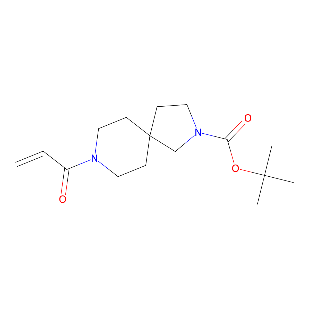 Tert-butyl 8-(prop-2-enoyl)-2,8-diazaspiro[4.5]decane-2-carboxylate molecular structure, CAS 2396580-52-0