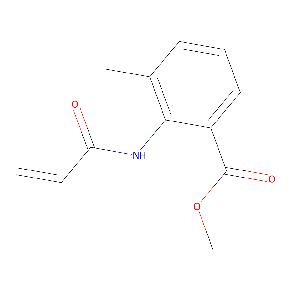 Methyl 3-methyl-2-(prop-2-enamido)benzoate molecular structure, CAS 2396580-53-1