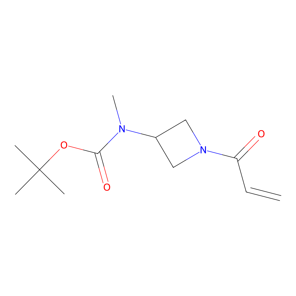 Tert-butyl N-methyl-N-(1-prop-2-enoylazetidin-3-yl)carbamate molecular structure, CAS 2396580-57-5