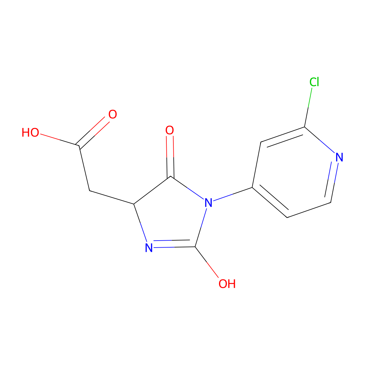 2-[1-(2-Chloropyridin-4-yl)-2,5-dioxoimidazolidin-4-yl]acetic acid molecular structure, CAS 2396581-28-3