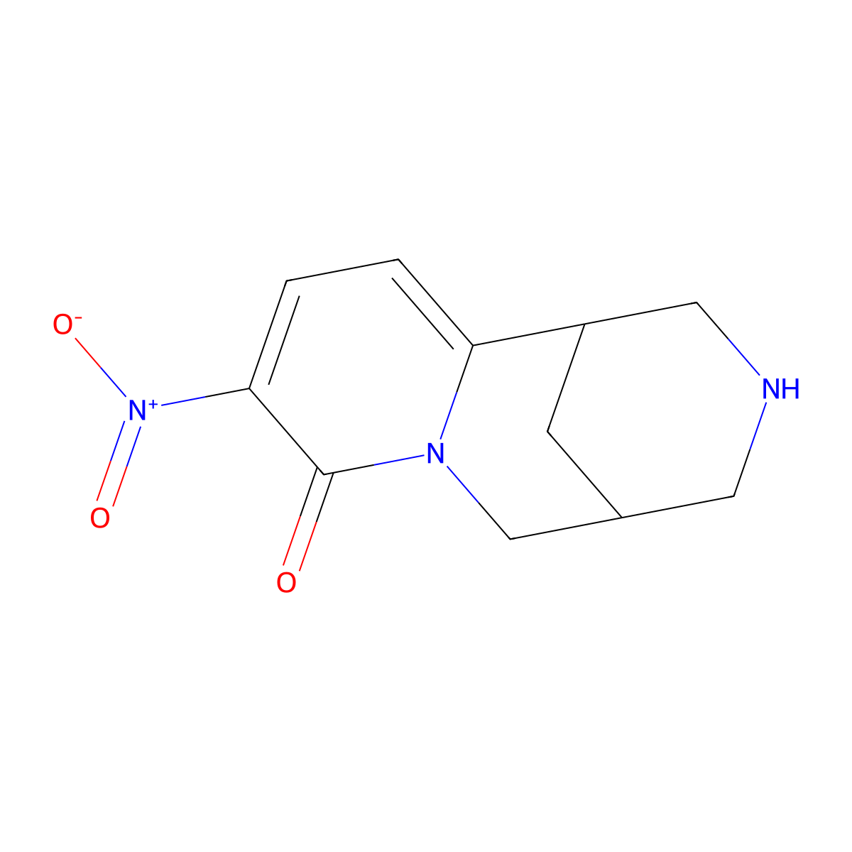9-nitro-1,2,3,4,5,6-hexahydro-8H-1,5-methanopyrido[1,2-a][1,5]diazocin-8-one molecular structure, CAS 2396581-39-6