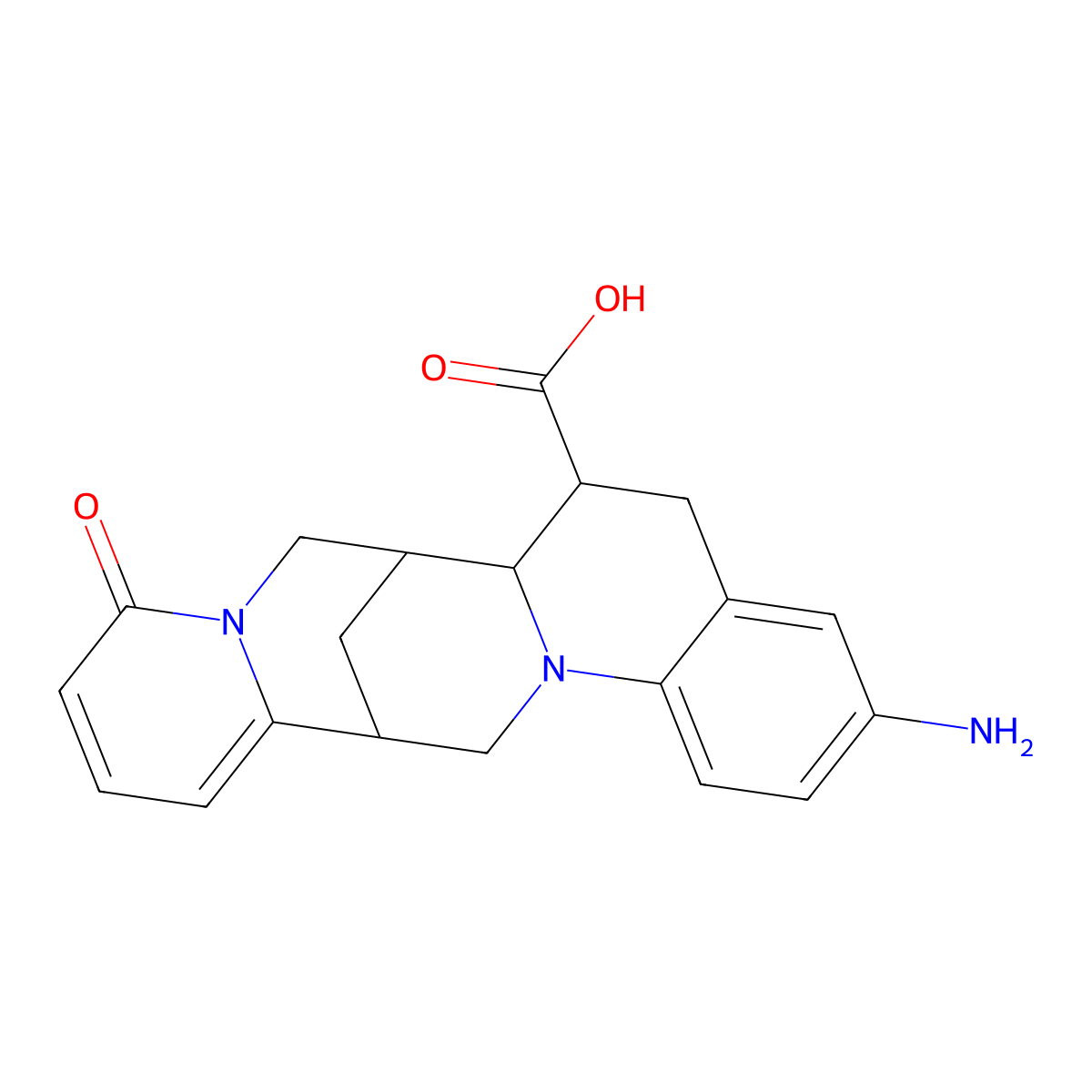 7-Amino-18-oxo-11,19-diazapentacyclo[11.7.1.02,11.05,10.014,19]henicosa-5(10),6,8,14,16-pentaene-3-carboxylic acid molecular structure, CAS 2396581-40-9