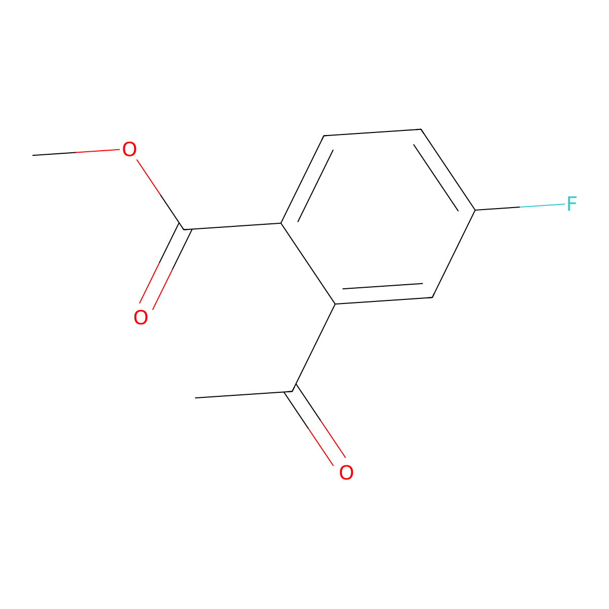 Methyl 2-acetyl-4-fluorobenzoate molecular structure, CAS 2396591-54-9
