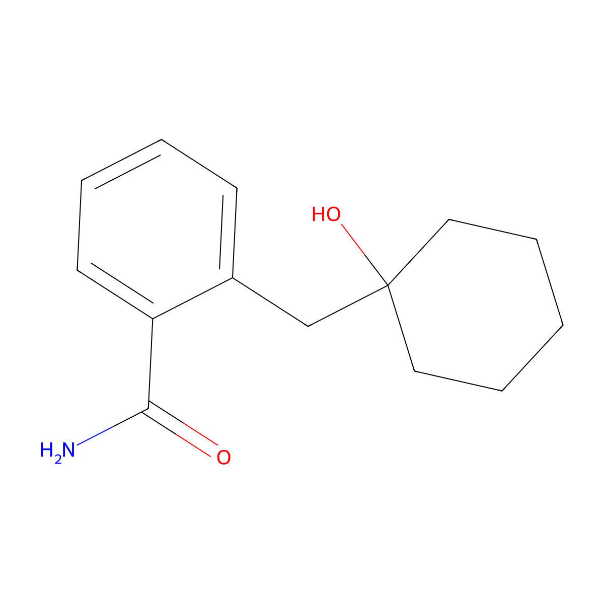 2-[(1-Hydroxycyclohexyl)methyl]benzamide molecular structure, CAS 23966-59-8