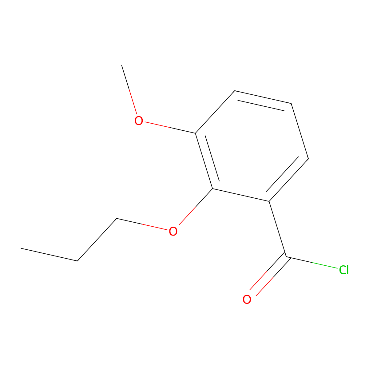 3-Methoxy-2-propoxybenzoyl chloride molecular structure, CAS 23966-84-9