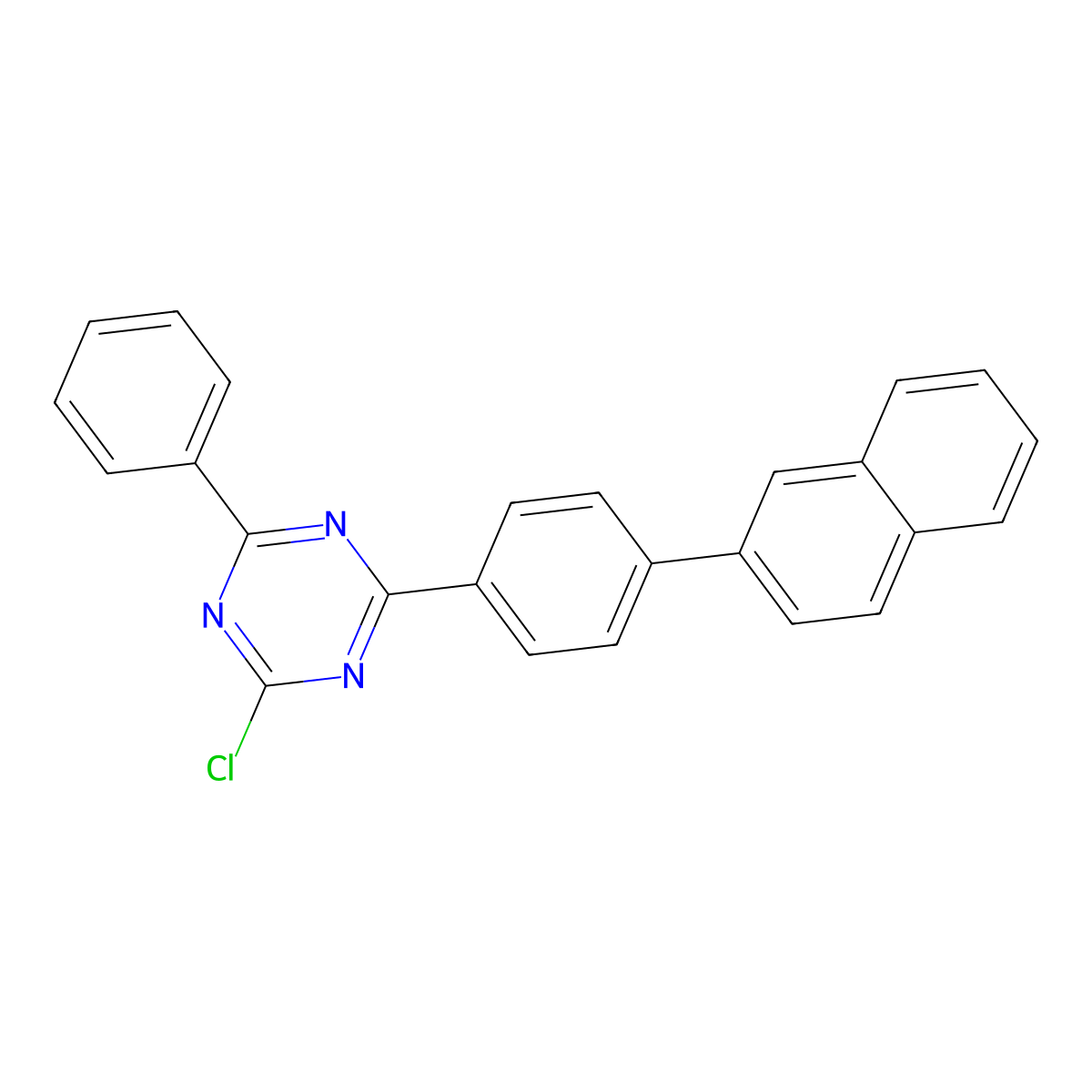 2-Chloro-4-(4-(naphthalen-2-yl)phenyl)-6-phenyl-1,3,5-triazine molecular structure, CAS 2396648-13-6