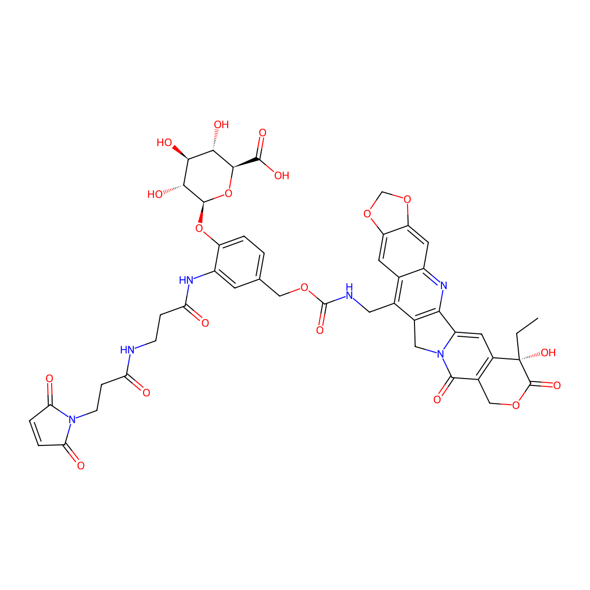 Mal-Bal-Ph(|A-D-Glucose)-7-MAD-MDCPT molecular structure, CAS 2396667-62-0
