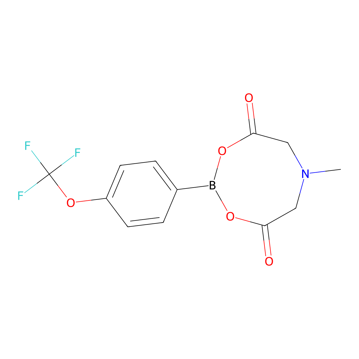 4-(Trifluoromethoxy)phenylboronic acid mida ester molecular structure, CAS 2396699-94-6