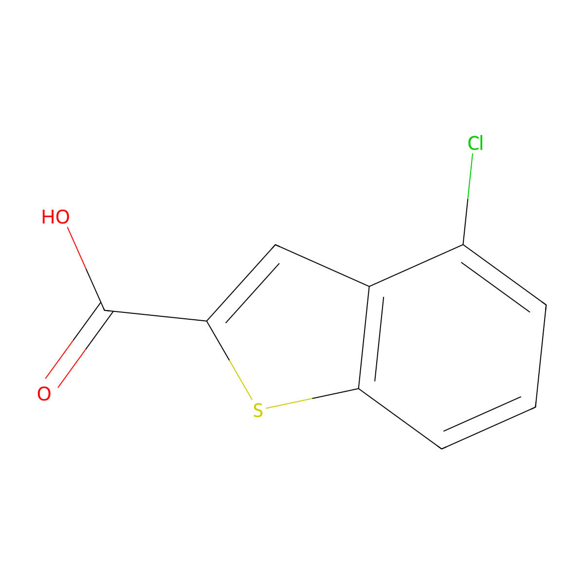 4-Chlorobenzo(b)thiophene-2-carboxylic Acid molecular structure, CAS 23967-57-9