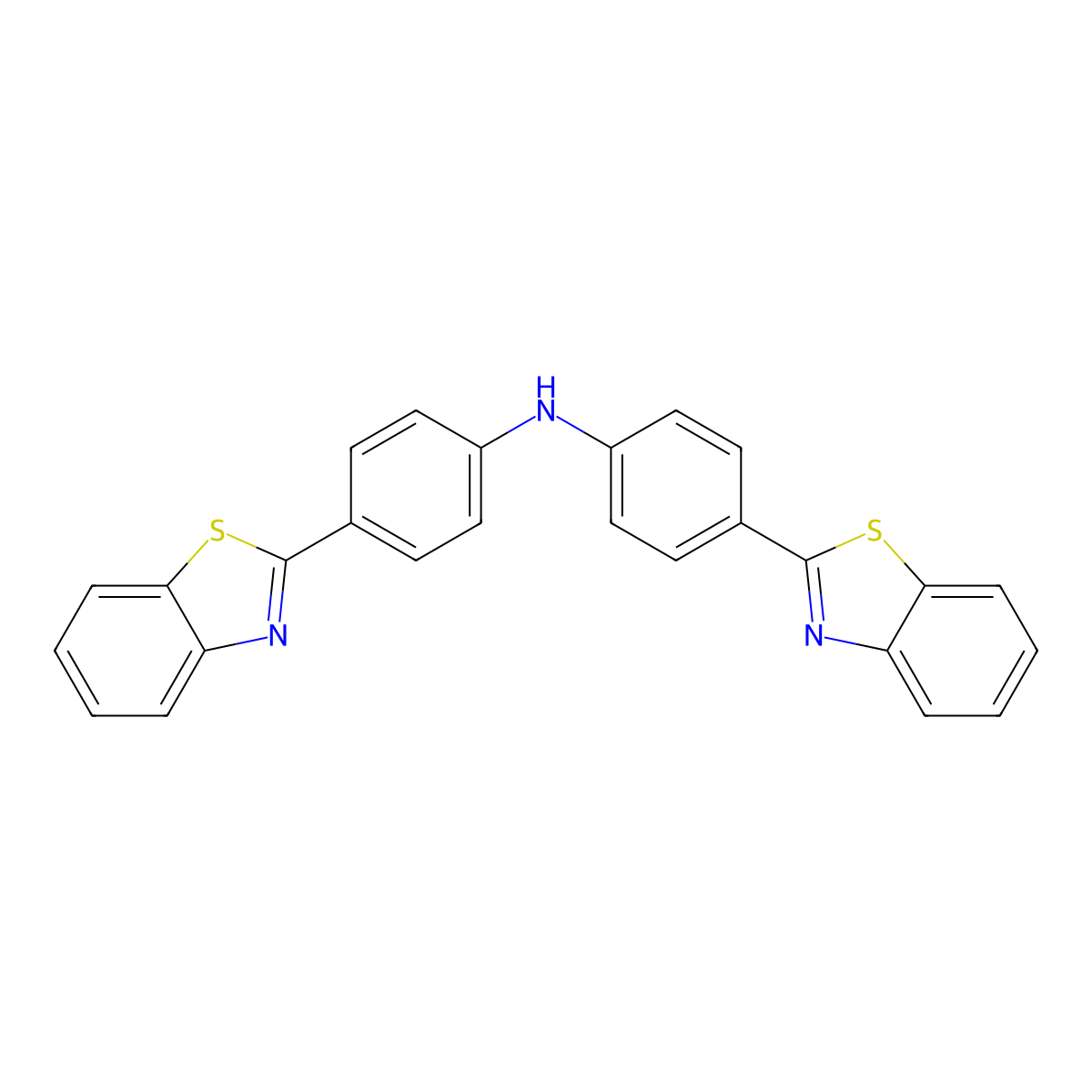 Bis(4-(benzo[d]thiazol-2-yl)phenyl)amine molecular structure, CAS 2396723-79-6