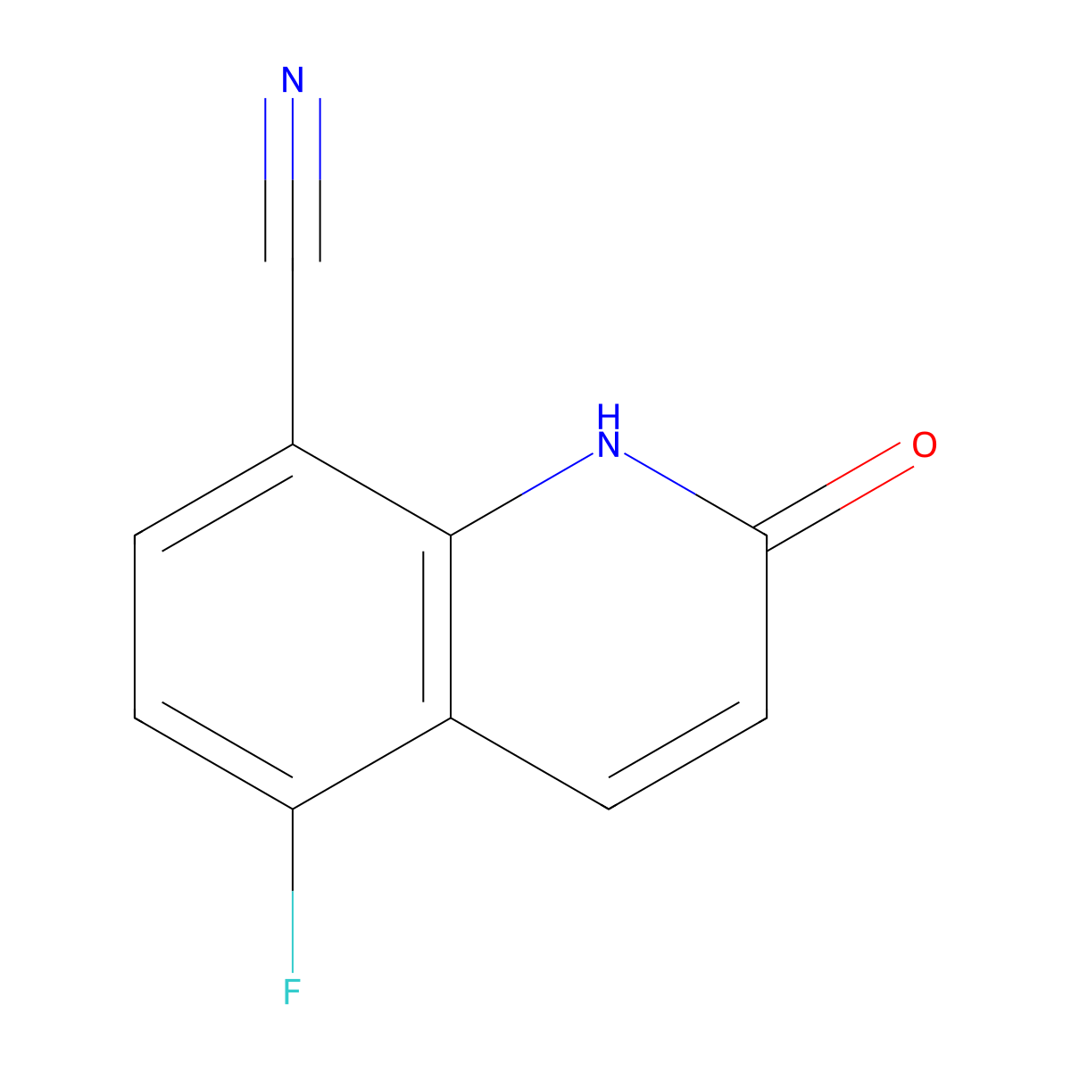 5-Fluoro-2-oxo-1,2-dihydroquinoline-8-carbonitrile molecular structure, CAS 2396750-21-1