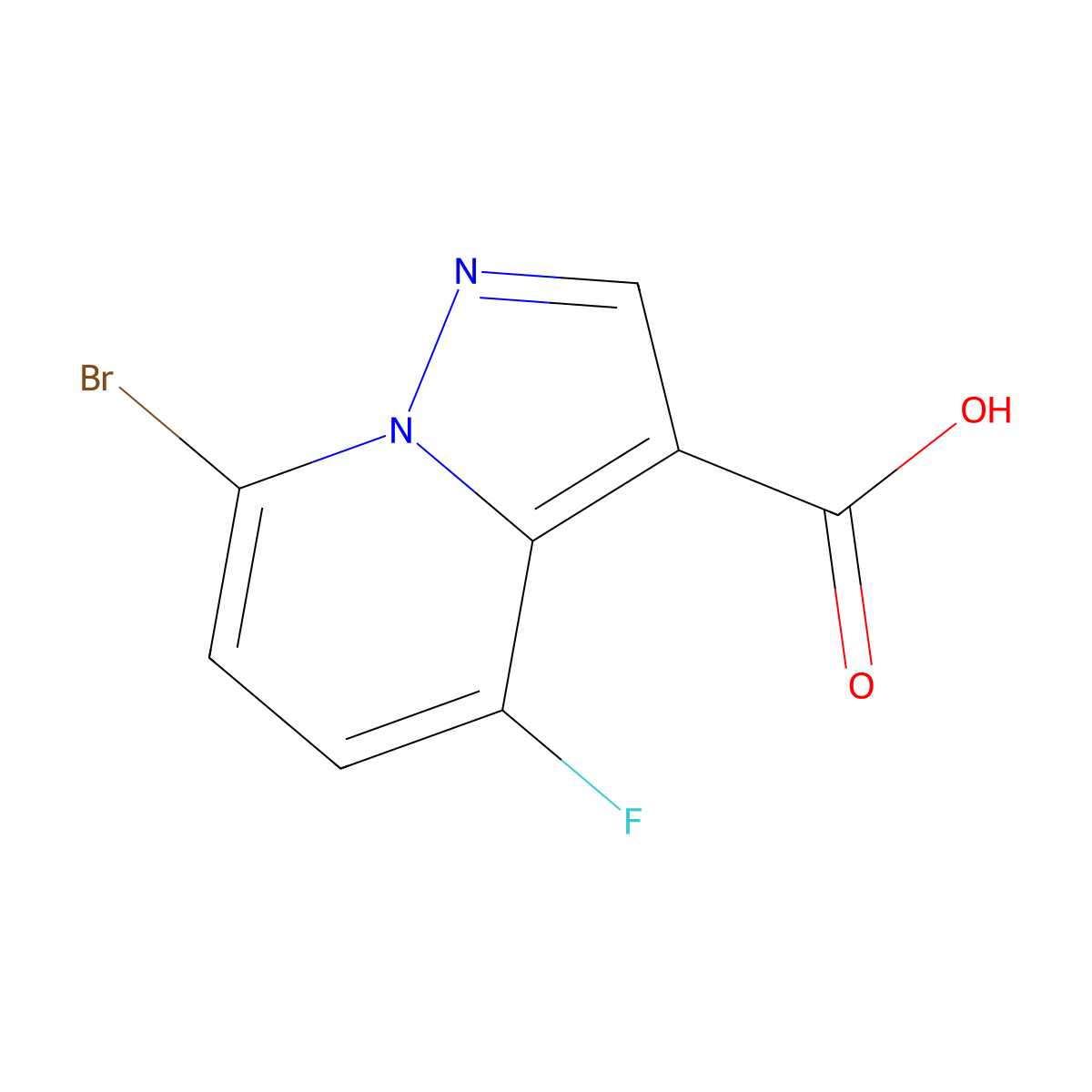 7-Bromo-4-fluoropyrazolo[1,5-a]pyridine-3-carboxylic acid molecular structure, CAS 2396750-30-2