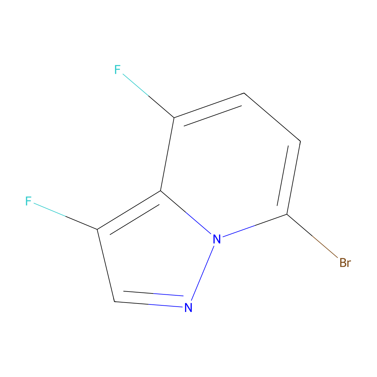 7-Bromo-3,4-difluoropyrazolo[1,5-a]pyridine molecular structure, CAS 2396750-31-3