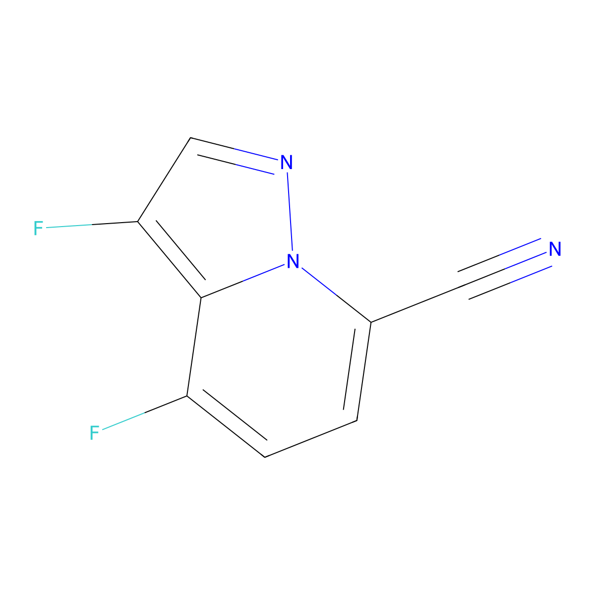 3,4-Difluoropyrazolo[1,5-a]pyridine-7-carbonitrile molecular structure, CAS 2396750-32-4