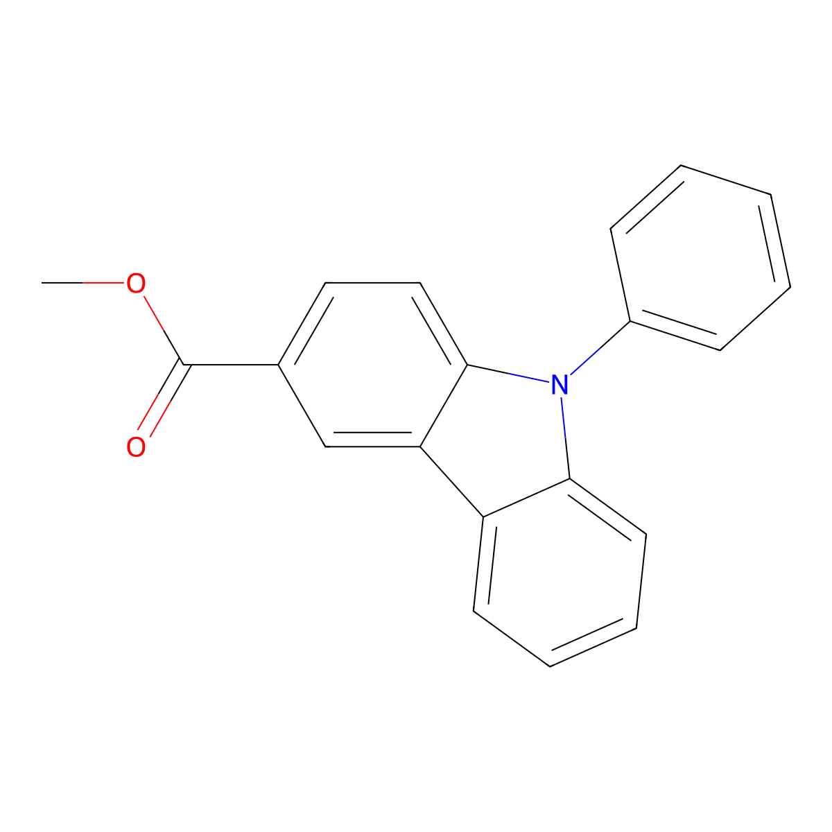 Methyl 9-phenyl-9H-carbazole-3-carboxylate molecular structure, CAS 2396820-75-8