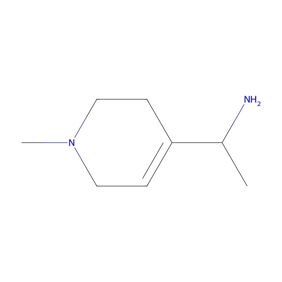 1-(1-Methyl-1,2,3,6-tetrahydropyridin-4-yl)ethan-1-amine molecular structure, CAS 23969-88-2