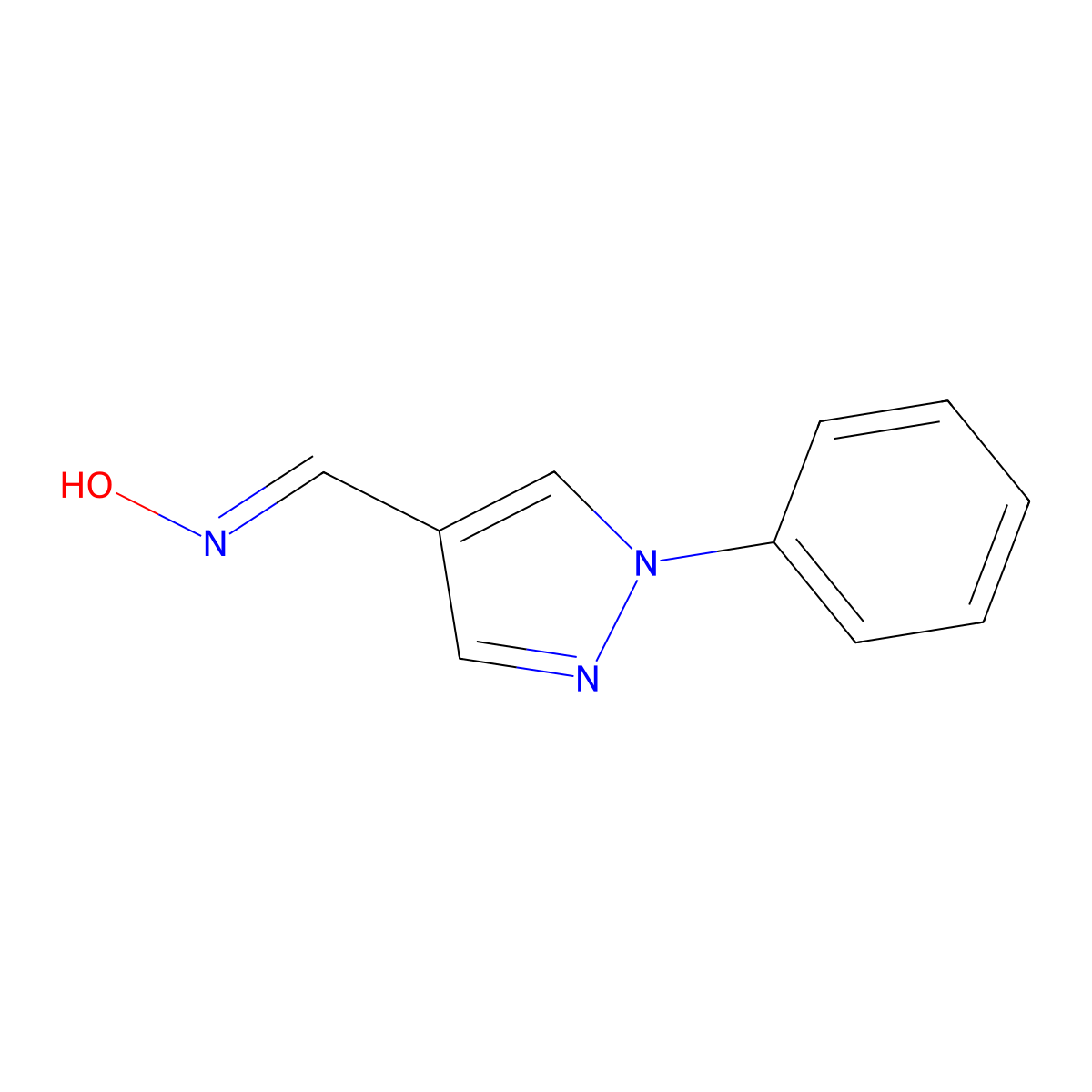 N-[(1-Phenyl-1h-pyrazol-4-yl)methylidene]hydroxylamine molecular structure, CAS 23972-21-6