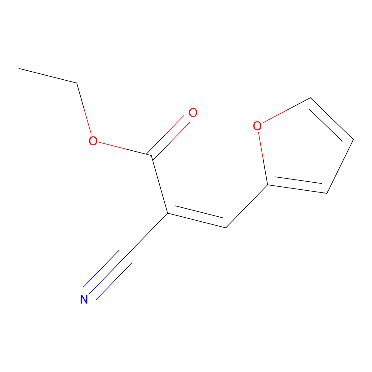 Ethyl 2-Cyano-3-(2-furanyl)acrylate molecular structure, CAS 23973-22-0
