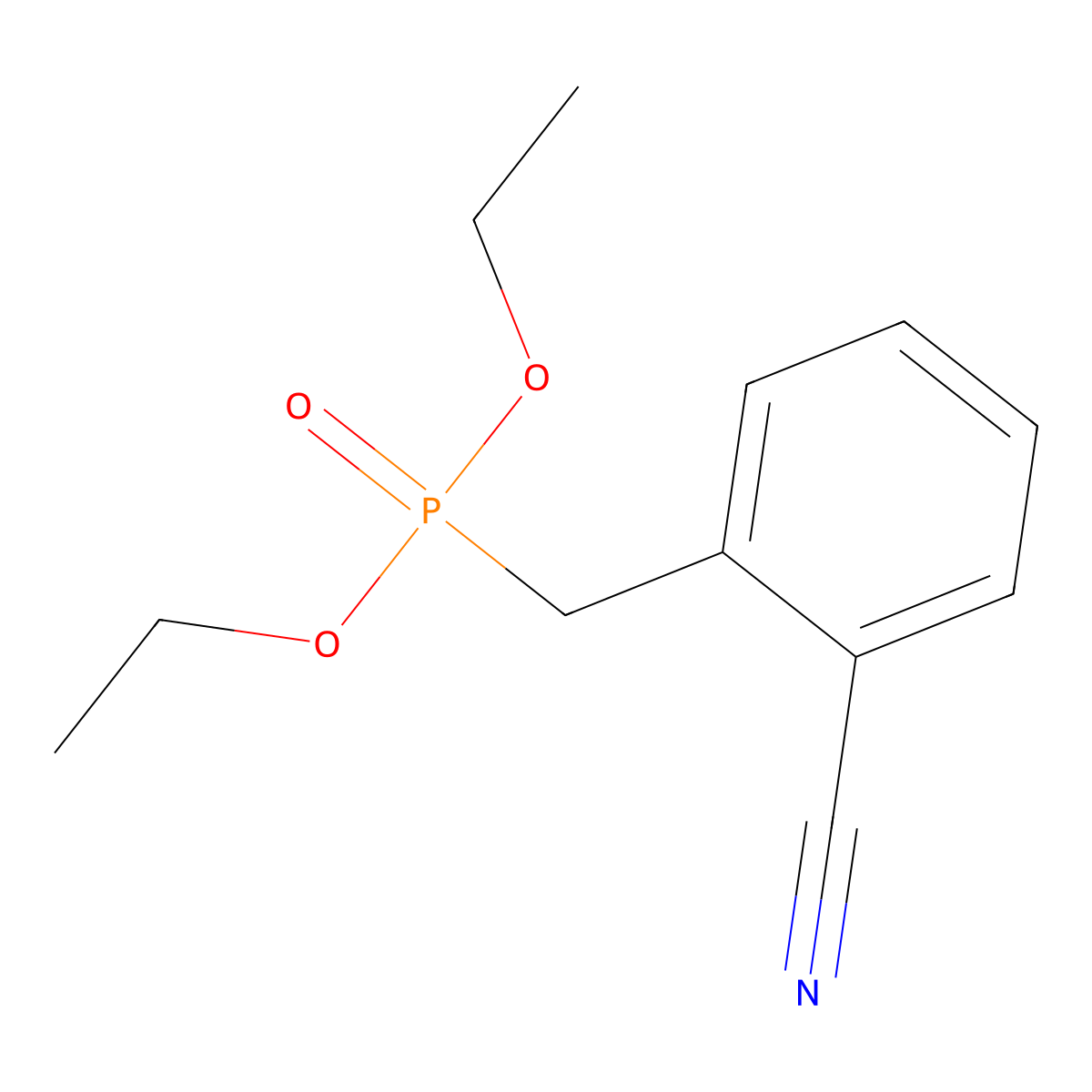 Phosphonic acid, [(2-cyanophenyl)methyl]-, diethyl ester molecular structure, CAS 23973-65-1