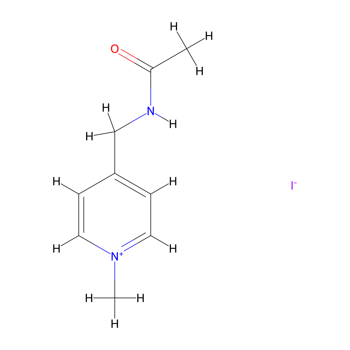 4-(Acetamidomethyl)-1-methylpyridin-1-ium iodide molecular structure, CAS 23974-17-6