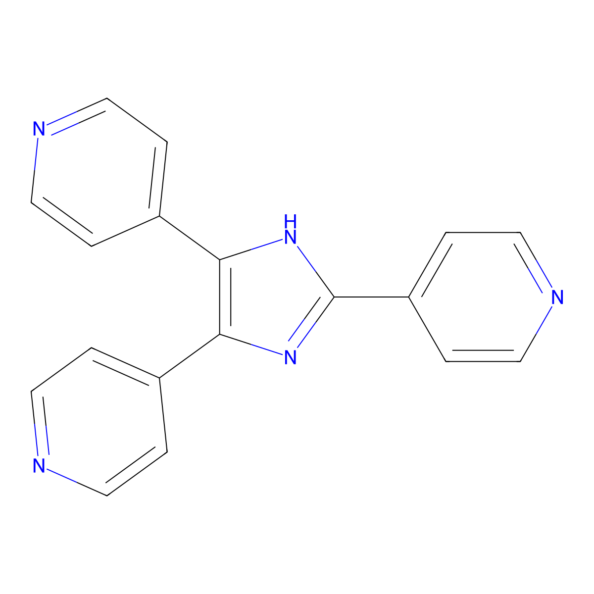 4,4',4''-(1H-imidazole-2,4,5-triyl)tripyridine molecular structure, CAS 23974-93-8