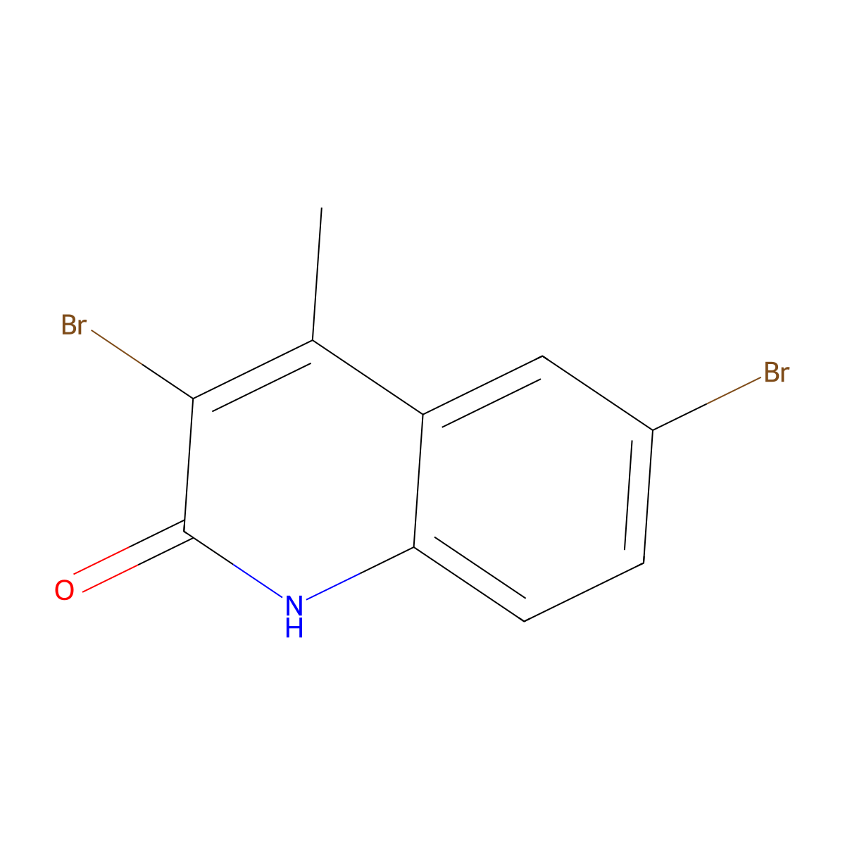3,6-dibromo-4-methylquinolin-2(1H)-one molecular structure, CAS 23976-62-7