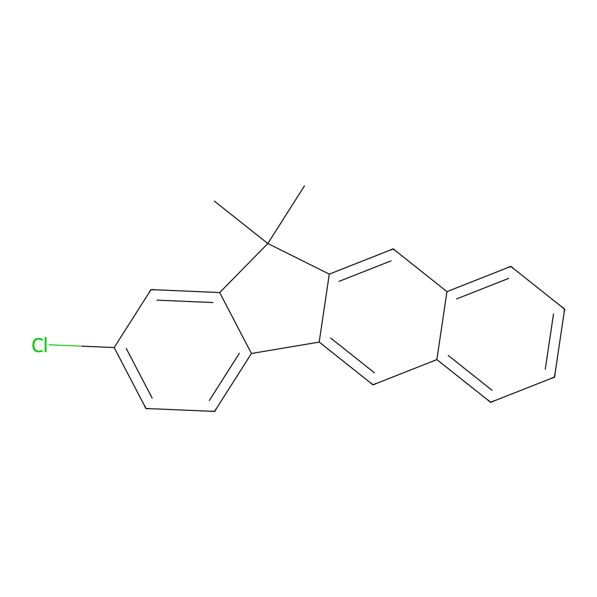 2-Chloro-11,11-dimethyl-11H-benzo[b]fluorene molecular structure, CAS 2397634-70-5