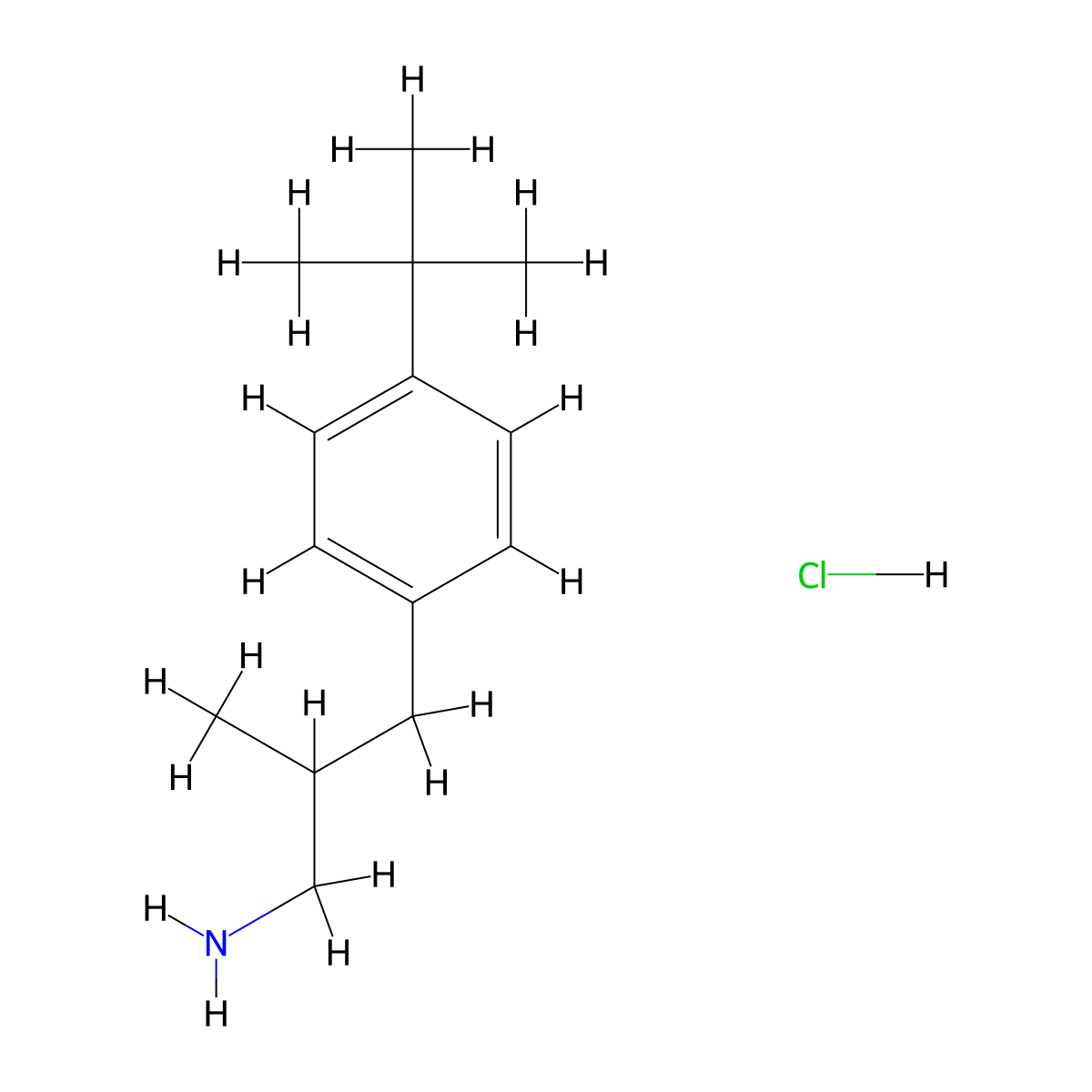 3-(4-Tert-butylphenyl)-2-methylpropan-1-amine hydrochloride molecular structure, CAS 2397661-96-8