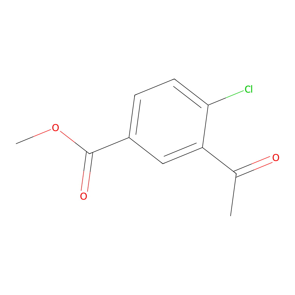 Methyl 3-acetyl-4-chlorobenzoate molecular structure, CAS 2397688-67-2