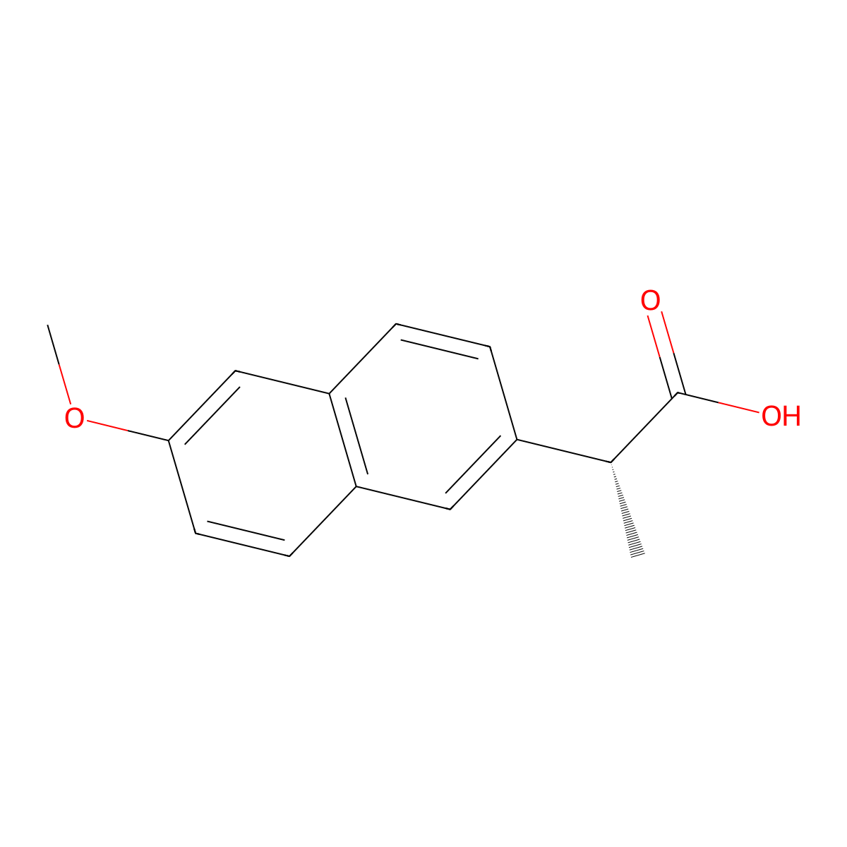 Naproxen, (-)- molecular structure, CAS 23979-41-1
