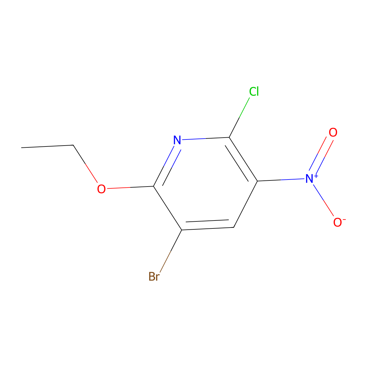 3-Bromo-6-chloro-2-ethoxy-5-nitropyridine molecular structure, CAS 239791-63-0