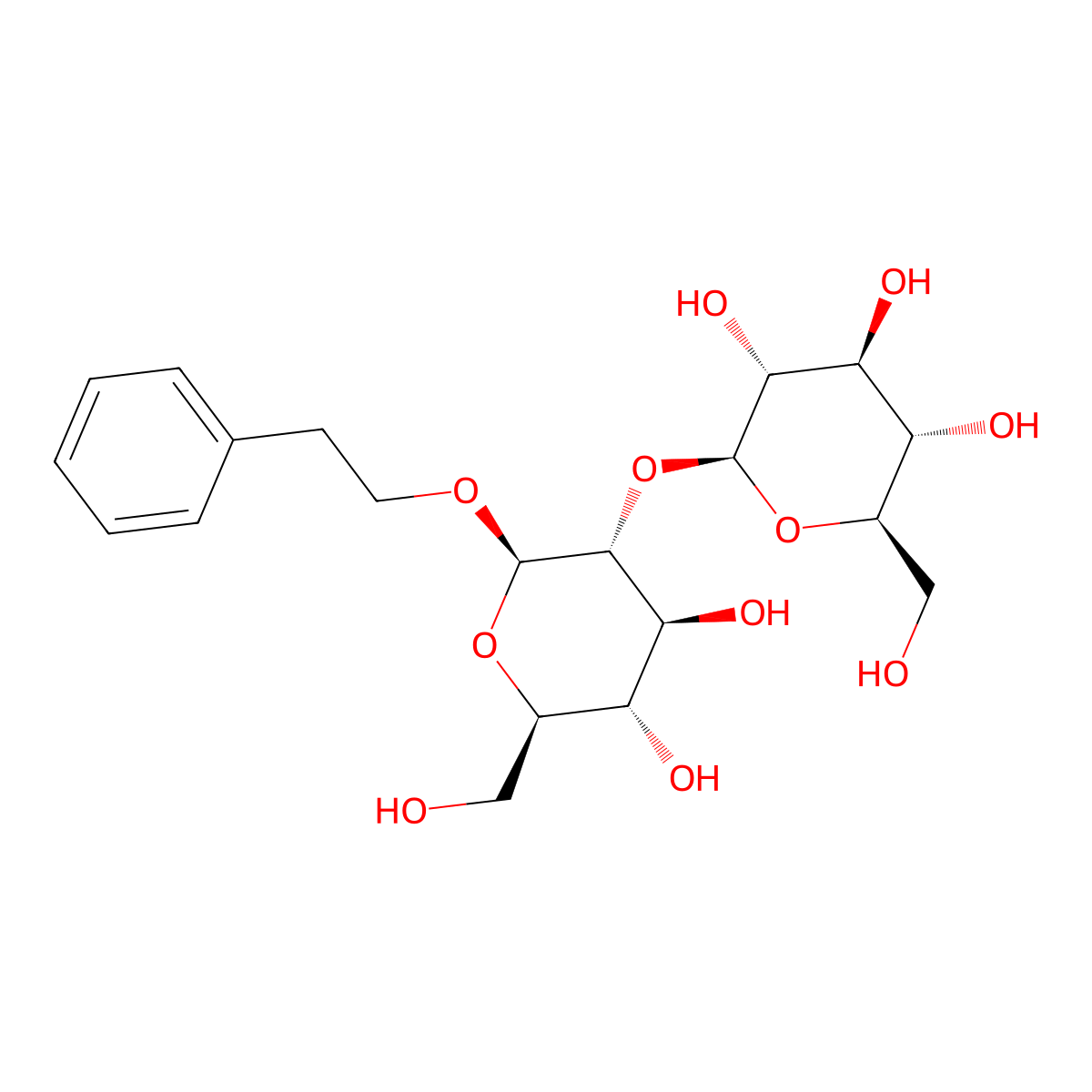 Phenethyl sophoroside molecular structure, CAS 239795-38-1
