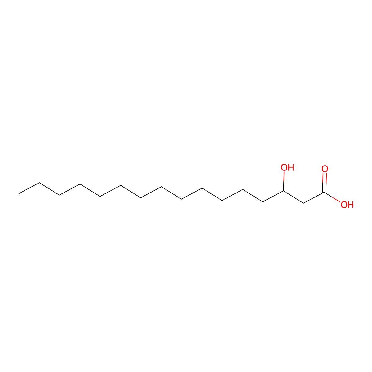3-Hydroxyhexadecanoic acid molecular structure, CAS 2398-34-7