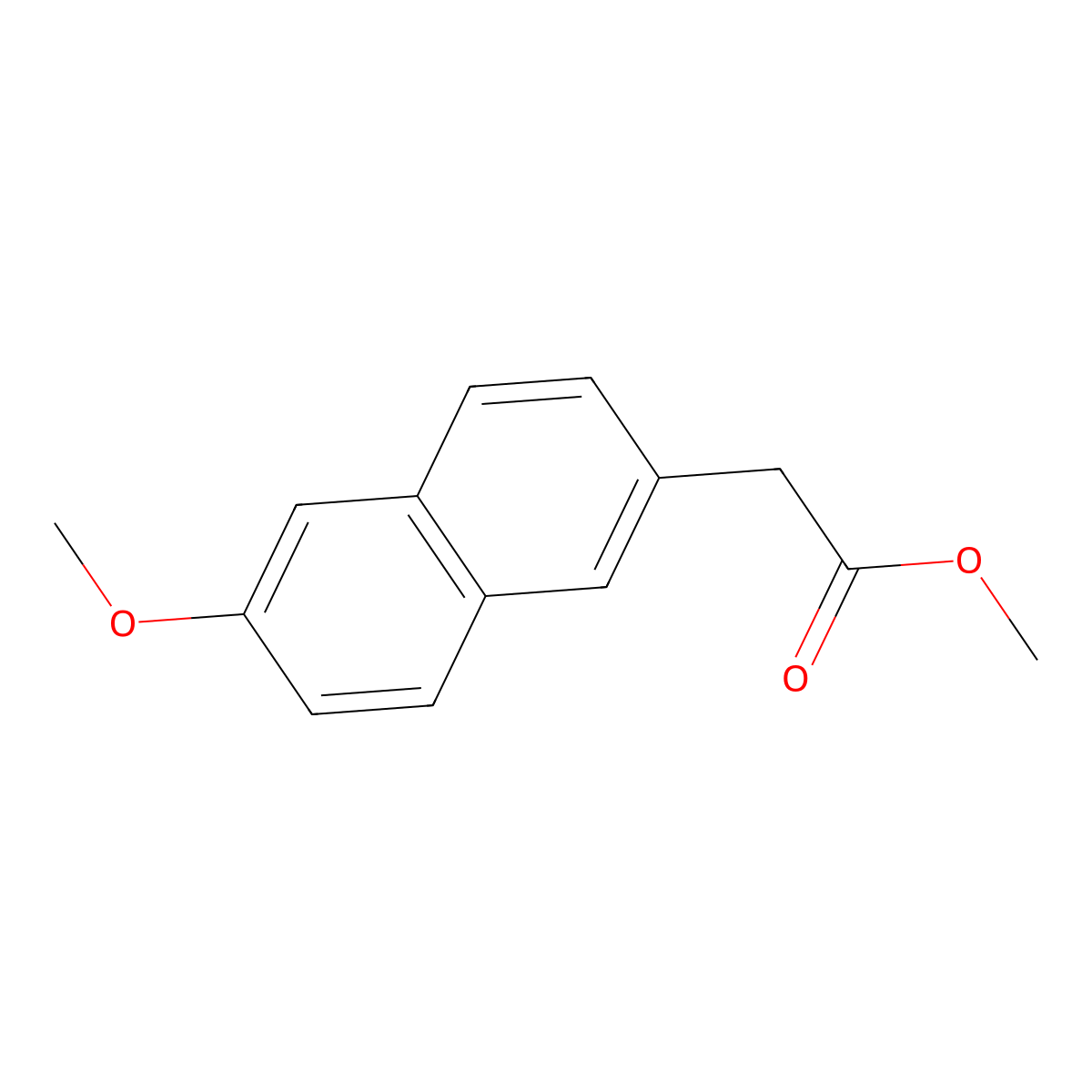 Methyl 6-methoxynaphthalene-2-acetate molecular structure, CAS 23981-48-8