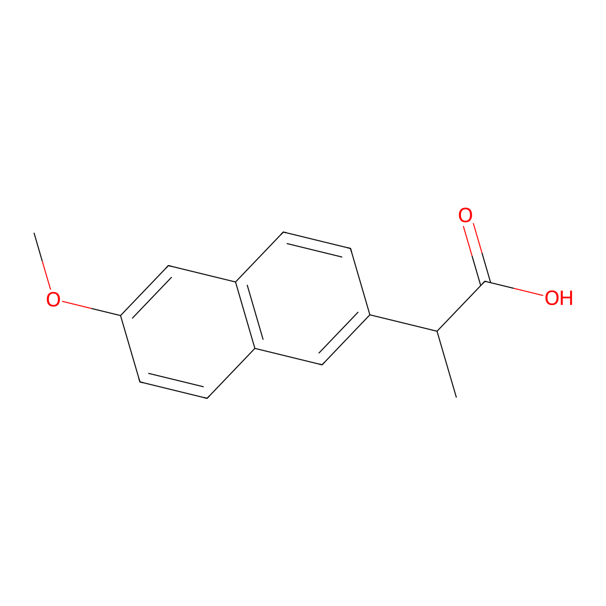 2-(6-Methoxy-2-naphthyl)propionic acid molecular structure, CAS 23981-80-8