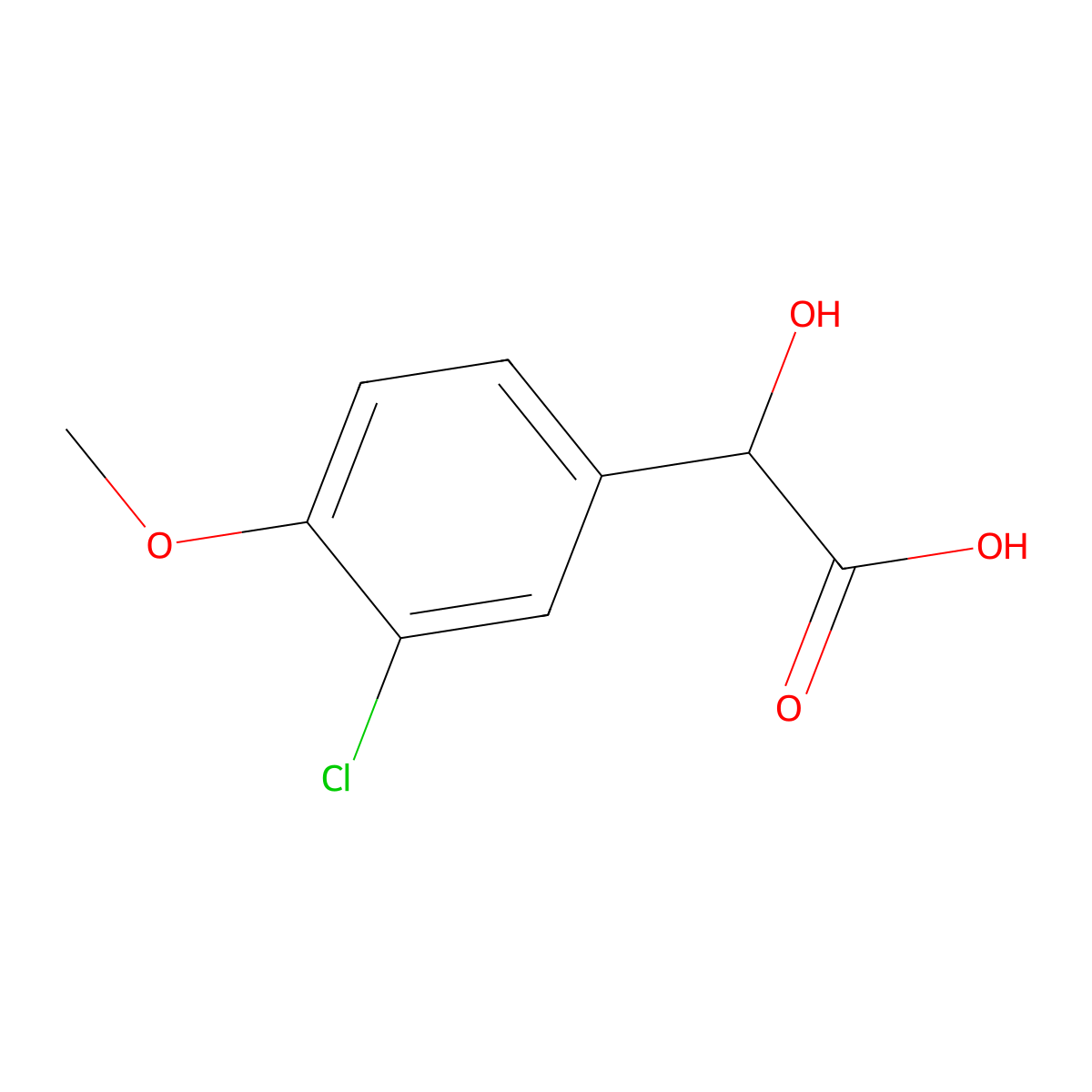2-(3-Chloro-4-methoxyphenyl)-2-hydroxyacetic acid molecular structure, CAS 23982-26-5