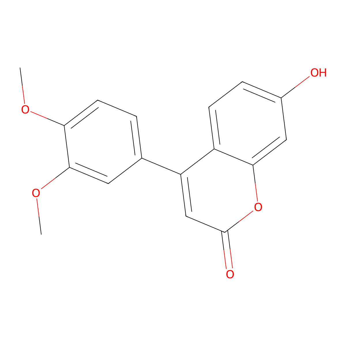 4-(3,4-Dimethoxyphenyl)-7-hydroxy-2H-1-benzopyran-2-one molecular structure, CAS 23982-43-6