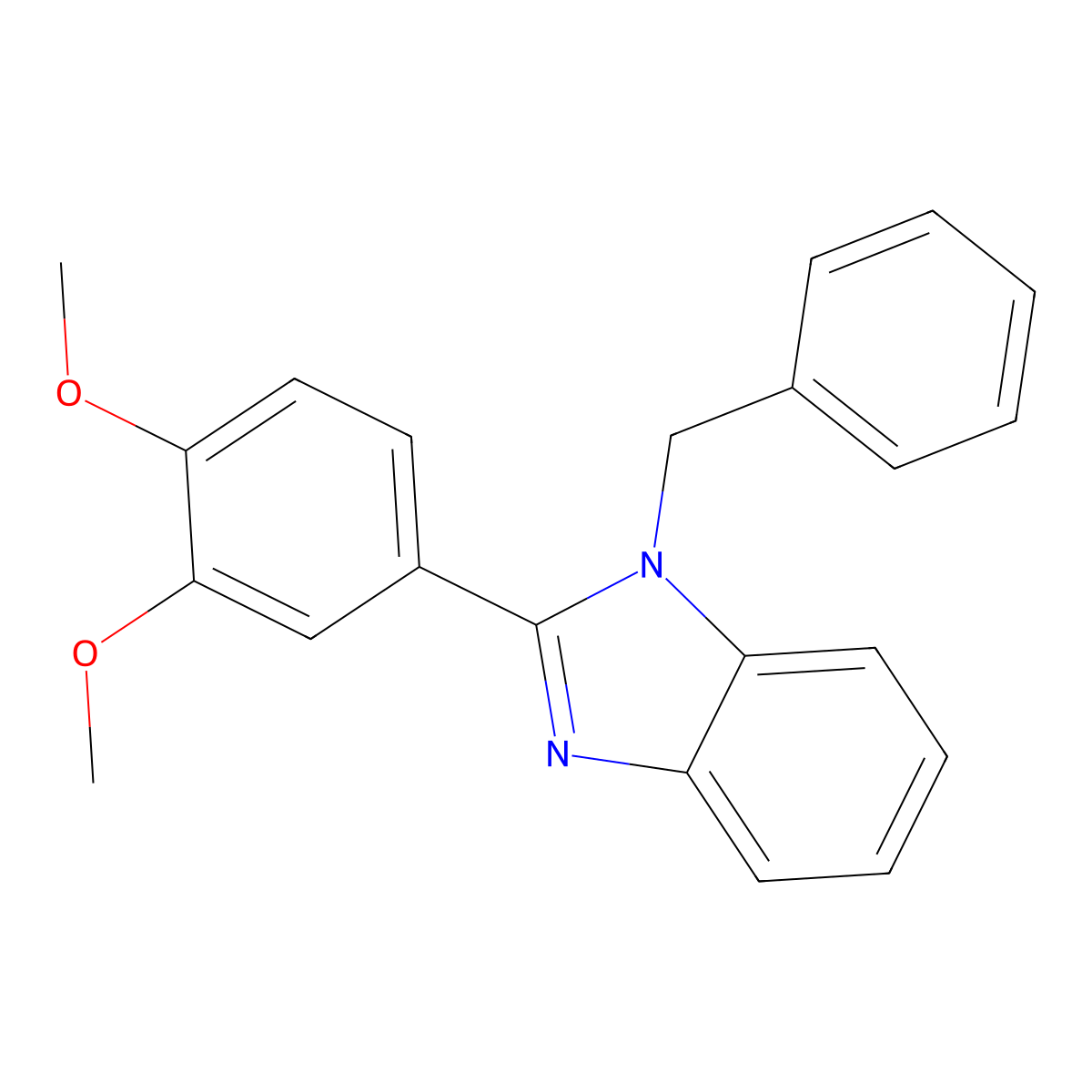 1-Benzyl-2-(3,4-dimethoxyphenyl)benzimidazole molecular structure, CAS 23982-84-5