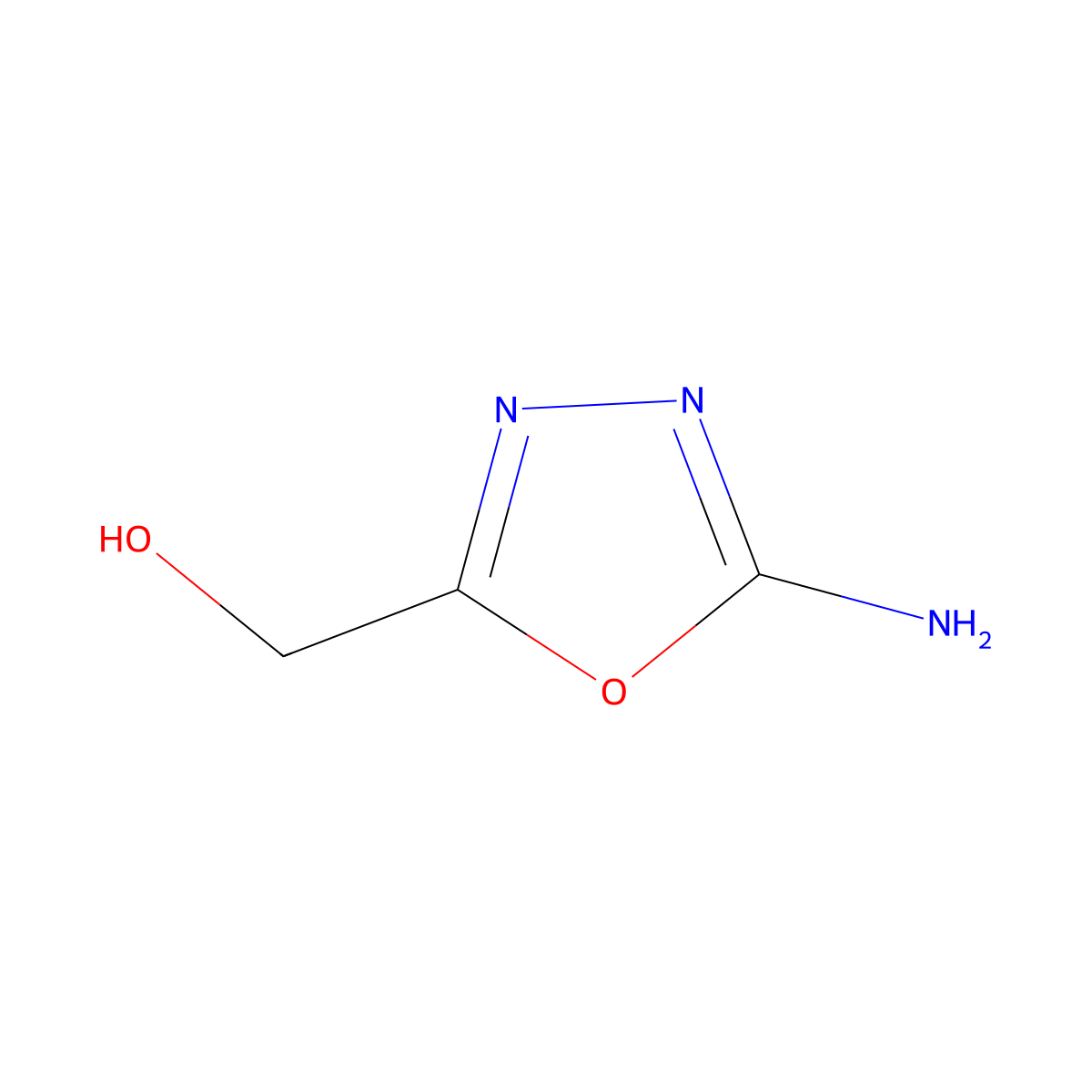 (5-Amino-1,3,4-oxadiazol-2-yl)methanol molecular structure, CAS 23982-94-7