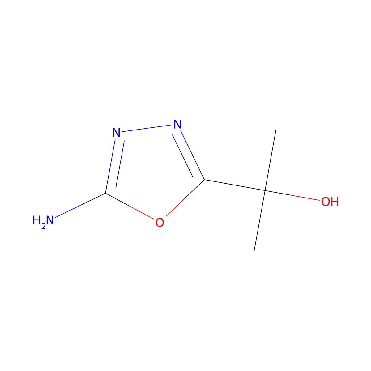 2-(5-Amino-1,3,4-oxadiazol-2-yl)propan-2-ol molecular structure, CAS 23982-98-1