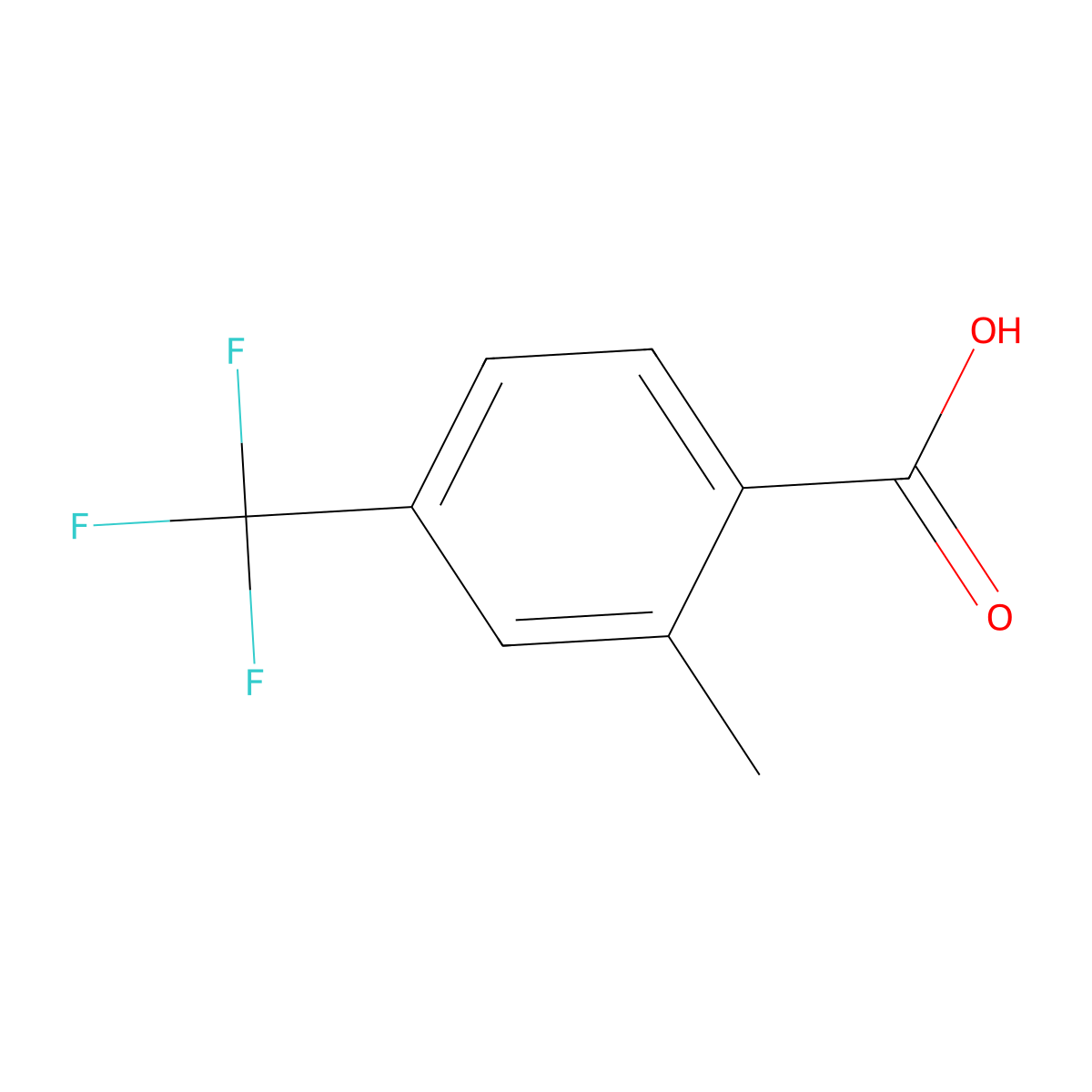 2-Methyl-4-(trifluoromethyl)benzoic acid molecular structure, CAS 23984-82-9