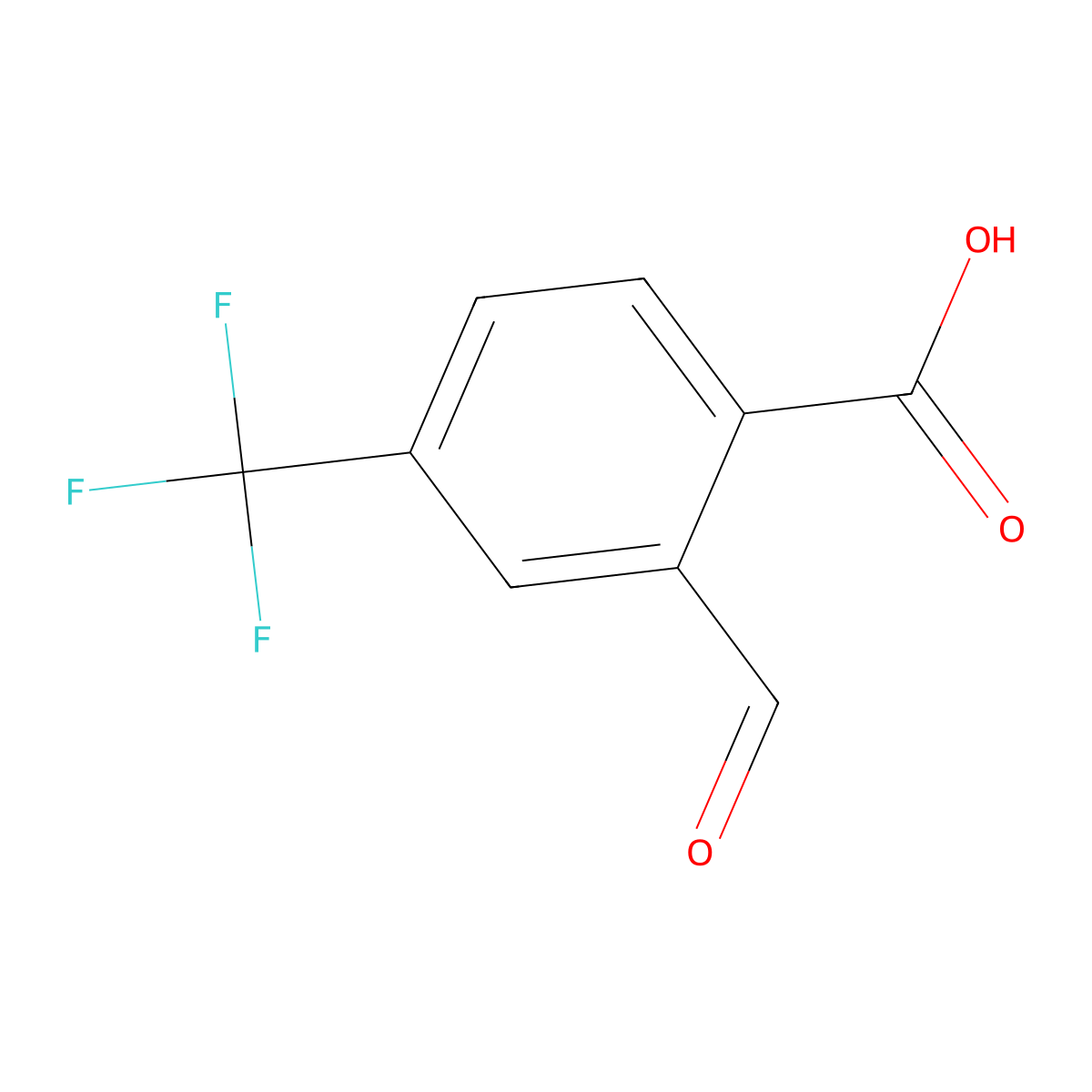 2-Formyl-4-(trifluoromethyl)benzoic acid molecular structure, CAS 23984-83-0