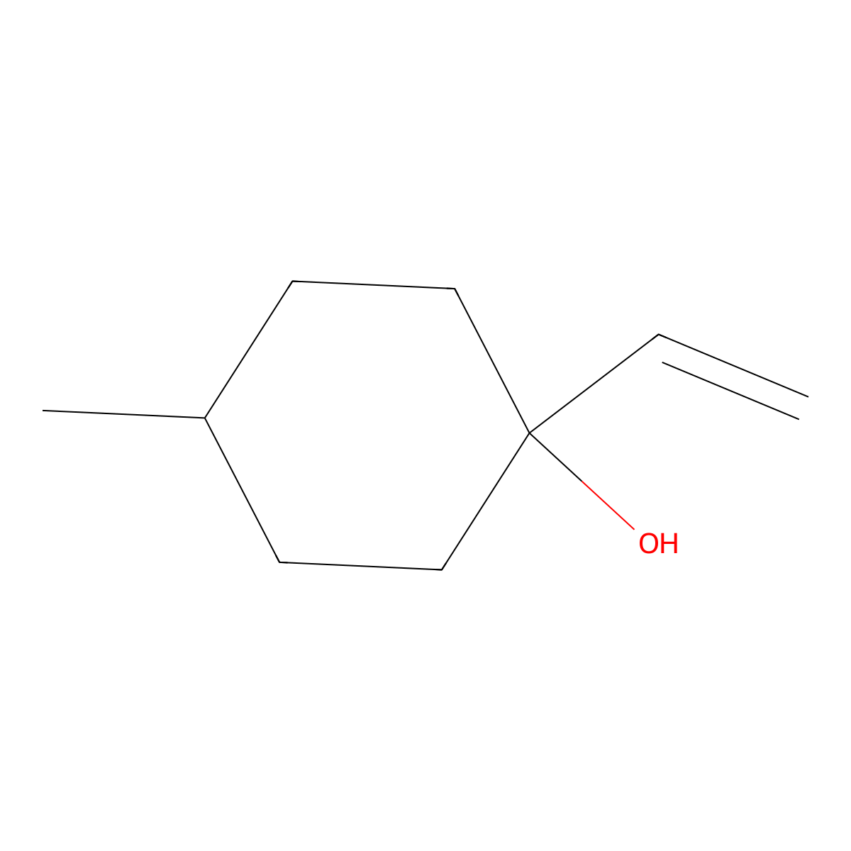 4-Methyl-1-vinylcyclohexanol molecular structure, CAS 23985-32-2