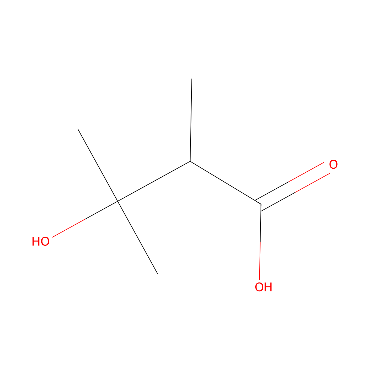 3-Hydroxy-2,3-dimethylbutanoic acid molecular structure, CAS 23985-53-7